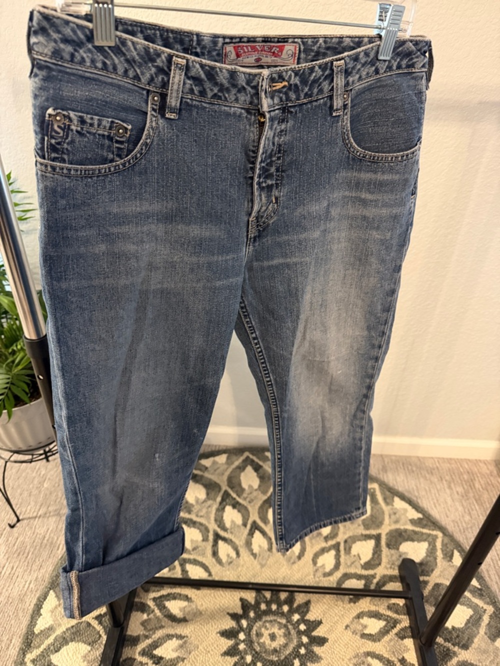 Silver Jeans Men's Faded Blue Straight Leg Denim